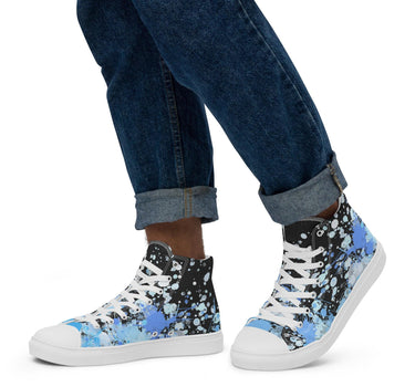 Men’s paint splatter high top canvas shoes - Art Club Apparel