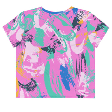 Painted Strokes Print Crop Tee - Art Club Apparel