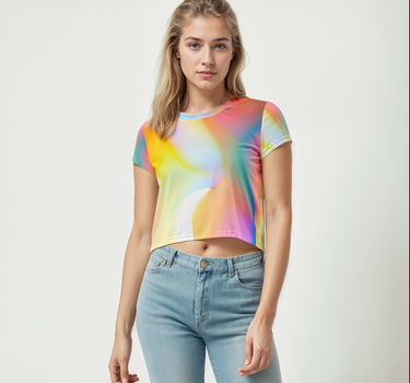 Prism Swirl Crop Tee