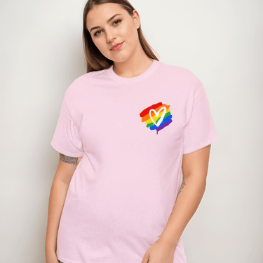 Rainbow Painted Heart Cotton Tee - Art Club Apparel