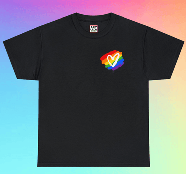 Rainbow Painted Heart Cotton Tee - Art Club Apparel