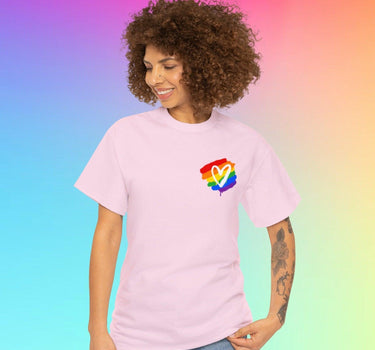 Rainbow Painted Heart Cotton Tee - Art Club Apparel