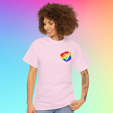 Rainbow Painted Heart Cotton Tee - Art Club Apparel