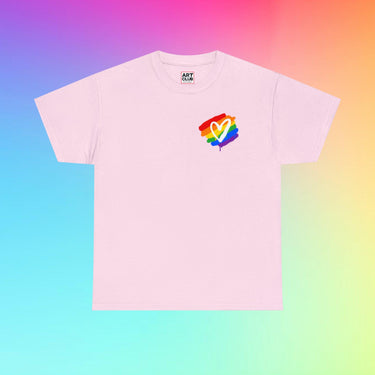 Rainbow Painted Heart Cotton Tee - Art Club Apparel