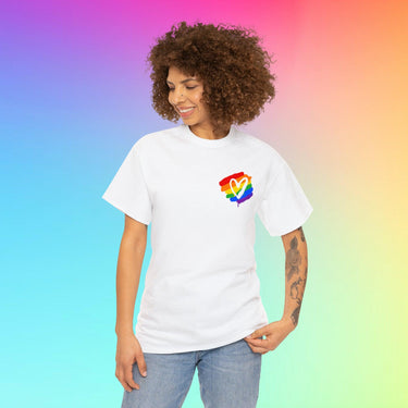 Rainbow Painted Heart Cotton Tee - Art Club Apparel