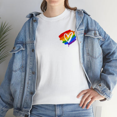 Rainbow Painted Heart Cotton Tee - Art Club Apparel