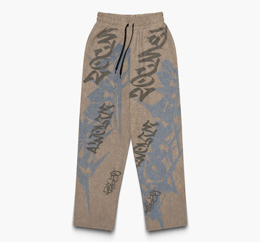 Sandstone Script Graffiti Wide Leg Joggers