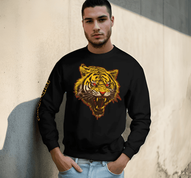 Tiger Print Sweatshirt - Art Club Apparel