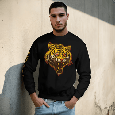 Tiger Print Sweatshirt - Art Club Apparel