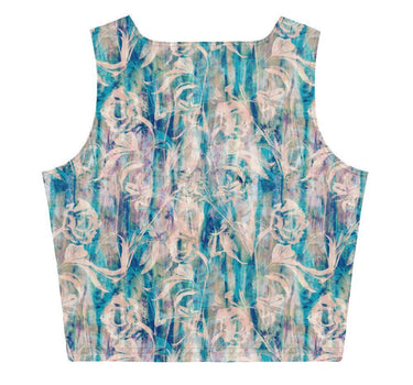 Vintage Abstract Rose Crop Top - Art Club Apparel