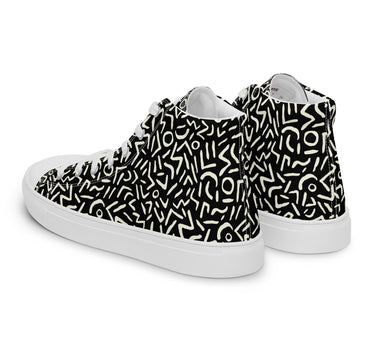 Women’s high top abstract canvas shoes - Art Club Apparel