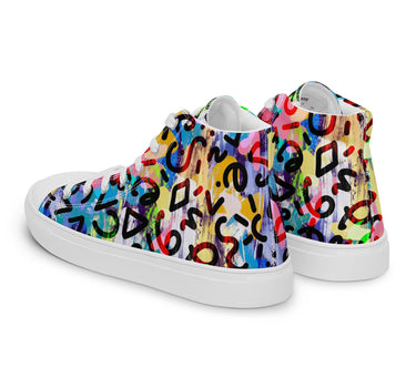 Women’s high top abstract colorful canvas shoes - Art Club Apparel