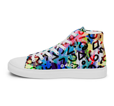 Women’s high top abstract colorful canvas shoes - Art Club Apparel