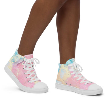 Multi-colored Women’s high top canvas shoes - Art Club Apparel