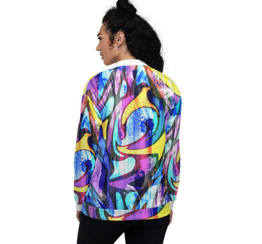 Women's Neon Street Art Graffiti Bomber Jacket - Art Club Apparel